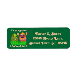 Funny Cute Easter Cartoon Etiket