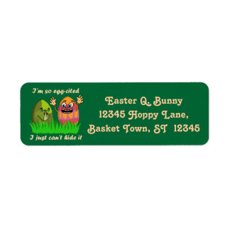 Funny Cute Easter Cartoon Etiket
