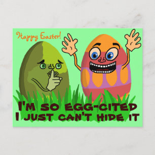 Funny Cute Easter Cartoon Feestdagenkaart