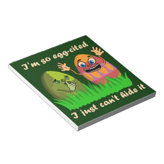 Funny Cute Easter Cartoon Notitieblok (Schuin)