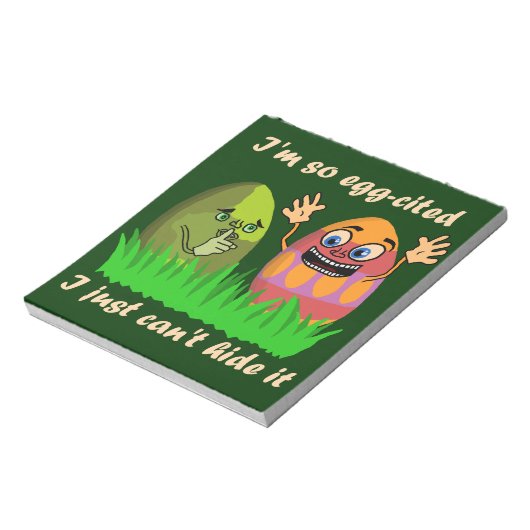 Funny Cute Easter Cartoon Notitieblok (Linkerzijde)