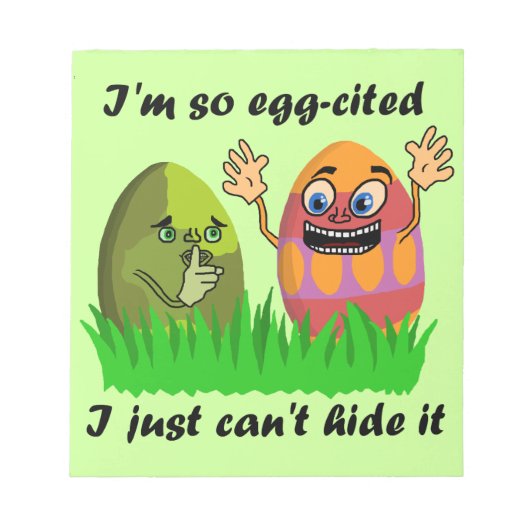 Funny Cute Easter Cartoon Notitieblok (Voorkant)