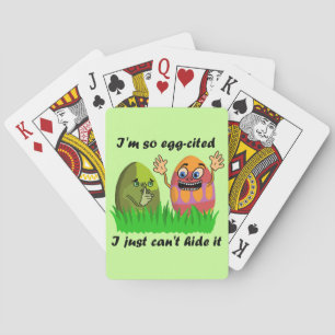 Funny Cute Easter Cartoon Pokerkaarten