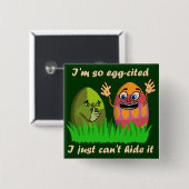 Funny Cute Easter Cartoon Vierkante Button 5,1 Cm (Voorkant /achterkant)