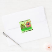 Funny Cute Easter Cartoon Vierkante Sticker (Envelop)