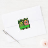 Funny Cute Easter Cartoon Vierkante Sticker (Envelop)