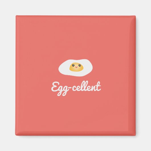 Funny Cute Eggcellent Humoureuze Food Pun Fun Magneet (Voorkant)