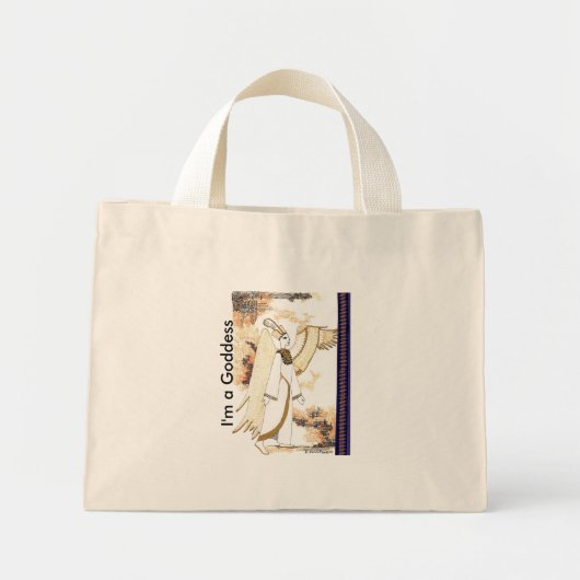 Funny Cute Egyptian Style "Ik ben een godin" Bag Mini Tote Bag (Voorkant)