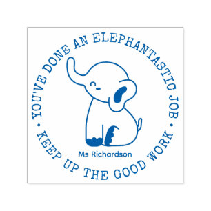 Funny Cute Elephant Fantastic Job Teacher Prise Zelfinktende Stempel