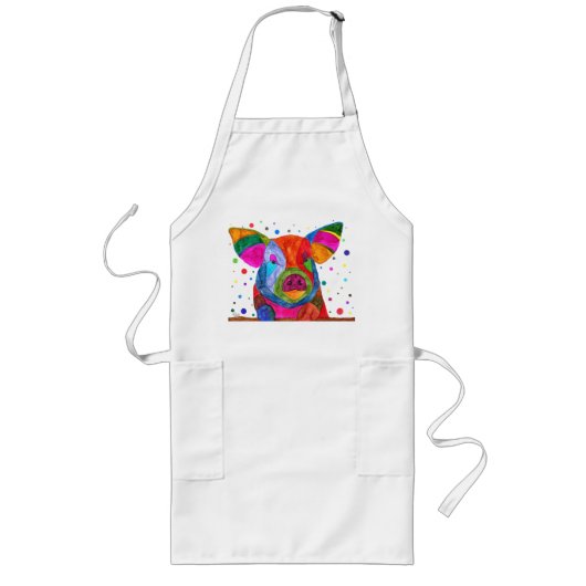 Funny, Cute en Colorful Pig Apron Lang Schort (Voorkant)