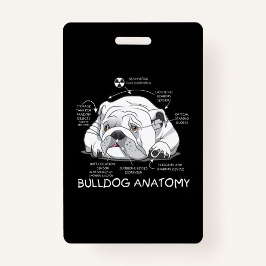 Funny Cute English Bulldog Anatomy Dog Biology Badge (Voorkant)