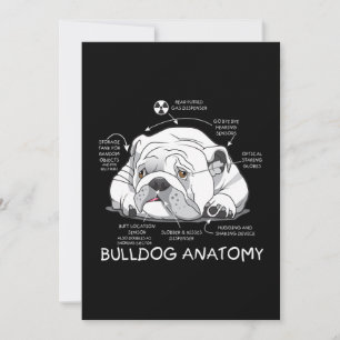 Funny Cute English Bulldog Anatomy Dog Biology Feestdagenkaart