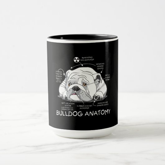 Funny Cute English Bulldog Anatomy Dog Biology Mok (Midden)