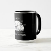 Funny Cute English Bulldog Anatomy Dog Biology Mok (Voorkant rechts)