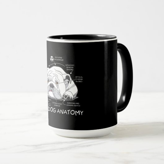 Funny Cute English Bulldog Anatomy Dog Biology Mok (Voorkant rechts)