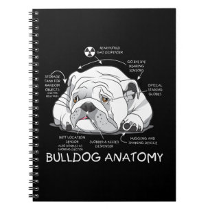 Funny Cute English Bulldog Anatomy Dog Biology Notitieboek