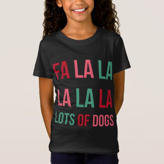 Funny Cute Fa la Lots of Dogs-kersthondenhonk Lov T-shirt (Voorkant)