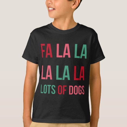 Funny Cute Fa la Lots of Dogs-kersthondenhonk Lov T-shirt (Voorkant)