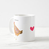 Funny Cute Fashionable Chicken Hen Art Custom Koffiemok (Voorkant links)