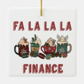 Funny Cute Festive Red en Green Kerstmis Finance Keramisch Ornament (Achterkant)