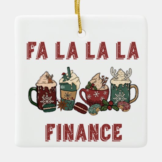 Funny Cute Festive Red en Green Kerstmis Finance Keramisch Ornament (Voorkant)