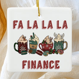 Funny Cute Festive Red en Green Kerstmis Finance Keramisch Ornament