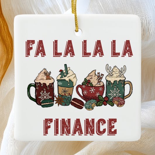 Funny Cute Festive Red en Green Kerstmis Finance Keramisch Ornament