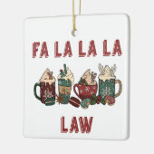 Funny Cute Festive Red- en Green-kerstwet Keramisch Ornament (Links)