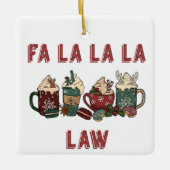 Funny Cute Festive Red- en Green-kerstwet Keramisch Ornament (Voorkant)