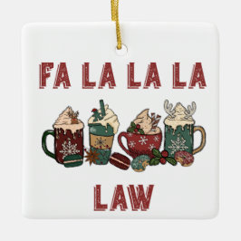 Funny Cute Festive Red- en Green-kerstwet Keramisch Ornament