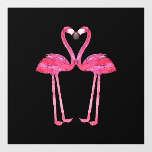 Funny Cute Flamingo Couple Love Heart Animal Raamsticker (Vel)