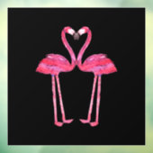 Funny Cute Flamingo Couple Love Heart Animal Raamsticker (Vel 3)