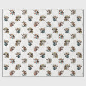 Funny Cute Floral Koeien die het Boerderij van het Cadeaupapier (Vlak)