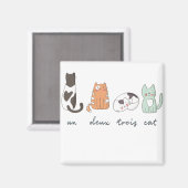 Funny Cute French Cat Magneet (Voorkant / Achterkant)