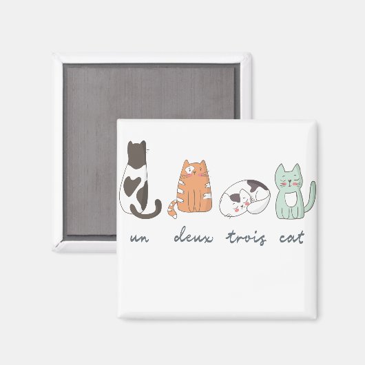 Funny Cute French Cat Magneet (Voorkant / Achterkant)