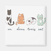 Funny Cute French Cat Magneet (Voorkant)
