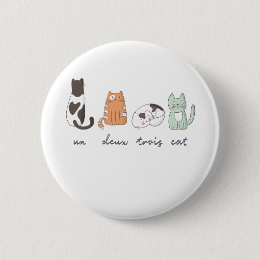 Funny Cute French Cat Ronde Button 5,7 Cm (Voorkant)