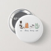Funny Cute French Cat Ronde Button 5,7 Cm (Voorkant /achterkant)