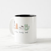 Funny Cute French Cat Tweekleurige Koffiemok (Voorkant links)