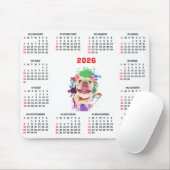 Funny Cute Frenchie Dog Calendar  Muismat (Met muis)