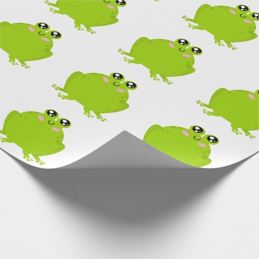 Funny Cute Frog Cadeaupapier (Hoek)