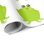 Funny Cute Frog Cadeaupapier (Rol Hoek)