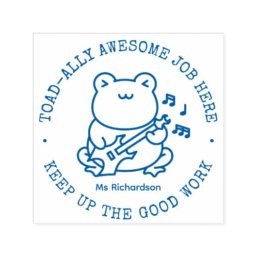 Funny Cute Frog geheel Geweldige banendocent Phoog Zelfinktende Stempel (Design)