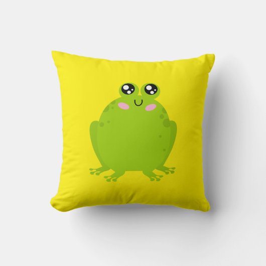 Funny Cute Frog Kussen (Voorkant)