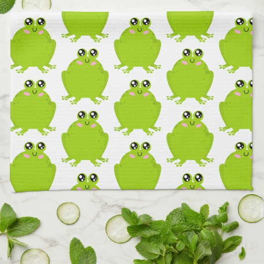 Funny Cute Frog Theedoek (Gevouwen)