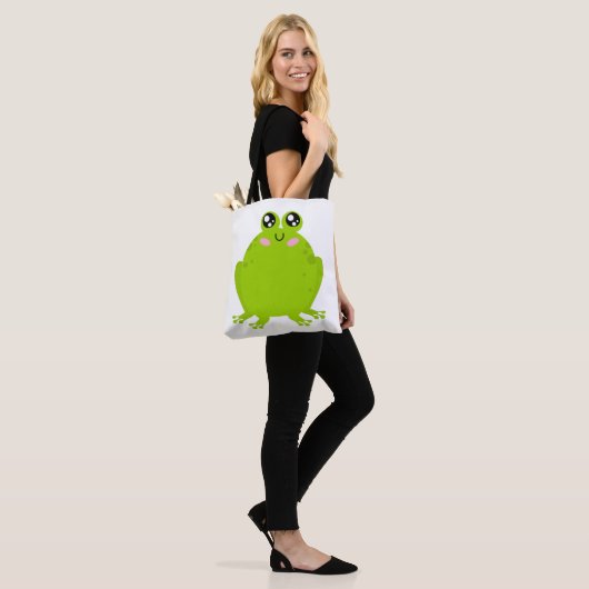 Funny Cute Frog Tote Bag (Op model)