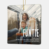 Funny Cute FUNTIE 2 Foto's Kerstmis Keramisch Ornament (Links)