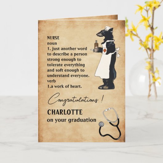Funny & Cute Gefeliciteerd Verpleegbaar Afstuderen Kaart (Gele Bloem)