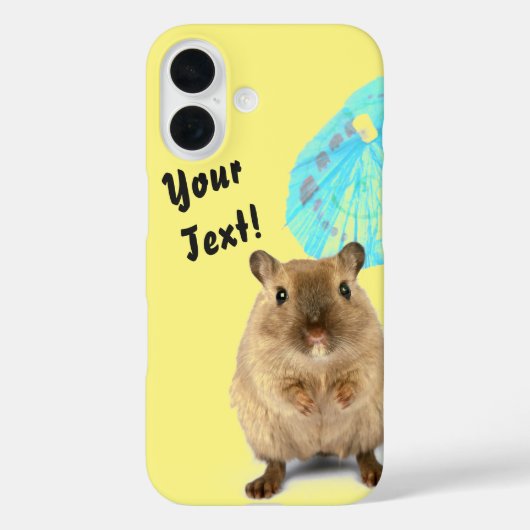 Funny Cute Gerbil Summer Holiday Yellow Case-Mate iPhone Case (Achterkant)