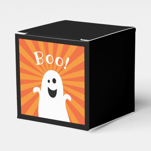 Funny Cute Ghost Boo Haunted Happy Halloween Party Bedankdoosjes (Voorkant Zijde)